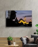 Şapkalı Adam Ve Camii Cam Tablo