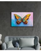 Kelebek Cam Tablo, Colorful Butterfly