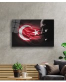 Türk Bayrağı ve Atatürk Cam Tablo