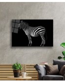 Zebra Hayvan Cam Tablo