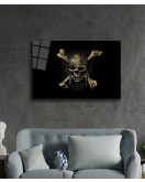 Kurukafa İllüstrasyon Cam Tablo Illustration Skull Art