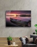 Gün Batımı Kayık Cam Tablo Sunset Kayak Table