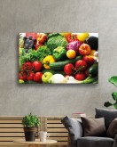 Meyve ve Sebze Cam Tablo Fruits and Vegetables Art