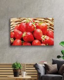 Çilekler Cam Tablo Strawberries