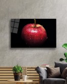 Kırmızı Elma Cam Tablo Red Apple Art