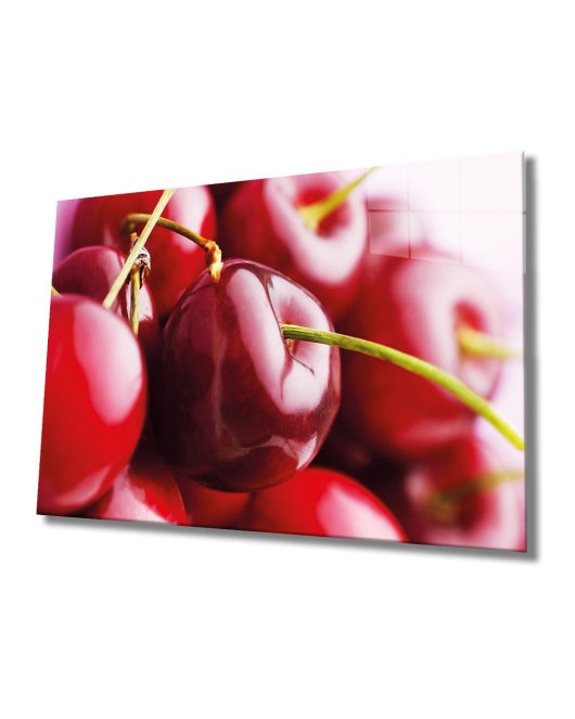 Kirazlar Cam Tablo Cherries