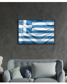 Yunanistan Bayrağı Cam Tablo Greece Flag