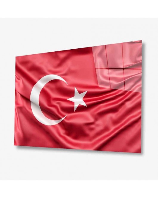 Türk Bayrağı Cam Tablo Turkish Flag