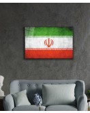 İran Cam Tablo Iran Flag