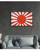 Eski Japon Bayrağı Cam Tablo Old Japanese Flag