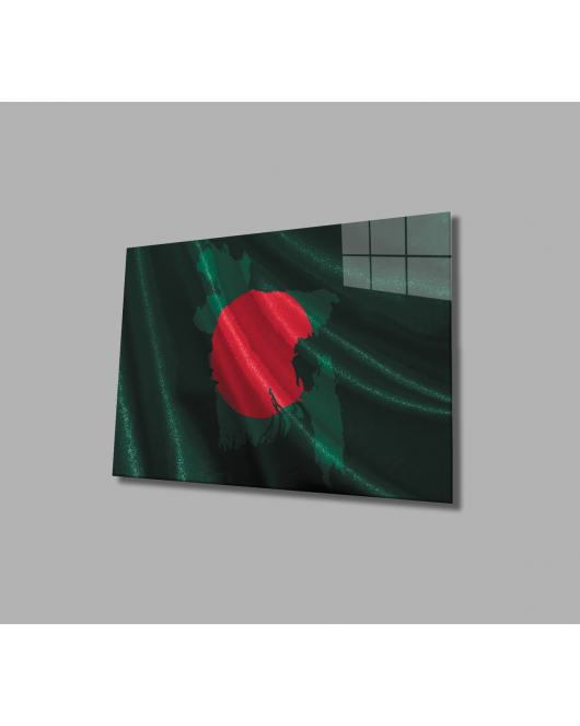 Bangladeş Bayrağı Cam Tablo Bangladesh Flag