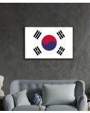 Güney Kore Bayrağı Cam Tablo South Korea Flag