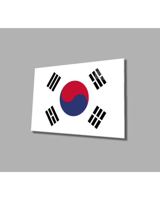 Güney Kore Bayrağı Cam Tablo South Korea Flag