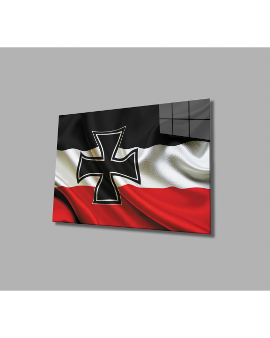 Almanya İmparatorluğu Bayrağı Cam Tablo German Empire Flag