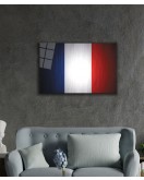 Fransa Bayrağı Cam Tablo France Flag