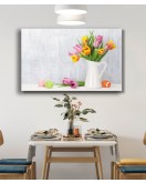 Vazoda Laleler Colorful Flowers In Vase Table