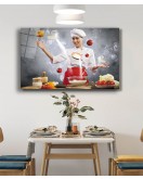 Aşçı Mutfak Cam Tablo Cook Kitchen